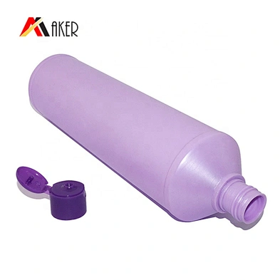 wholesale 750ml purple round PE plastic dishwashing detergent bottle with flip top cap