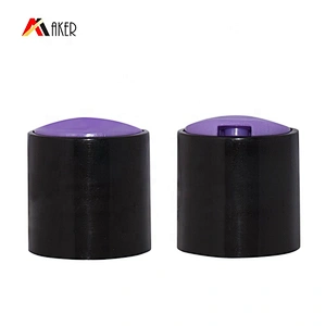 Custom Eco Friendly  28/410 PP Purple and Black Plastic Disc Top Spice Cap for Cosmetic Bottle