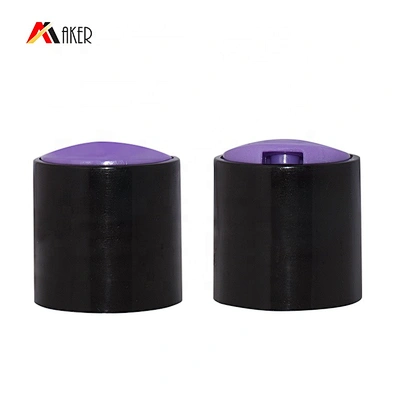 Custom Eco Friendly  28/410 PP Purple and Black Plastic Disc Top Spice Cap for Cosmetic Bottle
