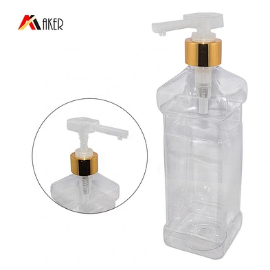 China manufacturer clear 28/410 gold aluminum covered plastic lotion pump