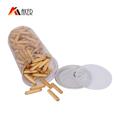 Wholesale 850ml big volume clear PET plastic food jar with aluminum inner lid