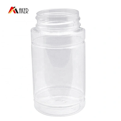 Round clear 100ml PET plastic medicine pill bottle with child tamper proof cap