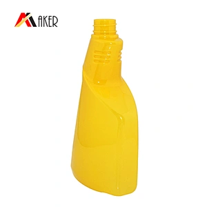 Facoty price custom shape yellow 500ml empty PET plastic bottle for liquid detergent