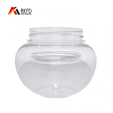 Factory supply wholesale price transparent empty PET plastic jar 300ml with screw lid
