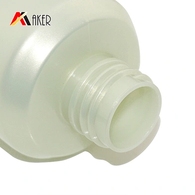 250ml empty pearlescent effect plastic cosmetic lotion bottle with black screw lid