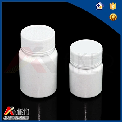 Factory supply 50ml white HDPE plastic medicine bottle packaging with white screw cap and aluminium foil seal liner