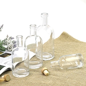 transparent 150ml 350ml 500ml 700ml glass wine bottle with cork tequila whisky liquor bottle whiskey vodka brandy bottle
