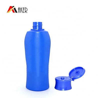 Customized shape 200ml blue liquid hand soap PE plastic shampoo bottle China supplier