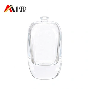 China manufacturer 100ml clear perfume glass bottle with gold aluminum sprayer acrylic cap