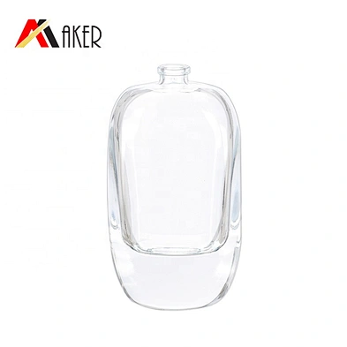 China manufacturer 100ml clear perfume glass bottle with gold aluminum sprayer acrylic cap