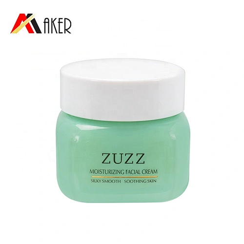 Custom 50ml square PET green double wall plastic cosmetic cream jar with screw cap