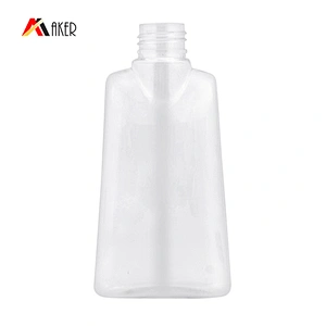 Empty PET plastic bottle for mouthwash packaging with screw cap