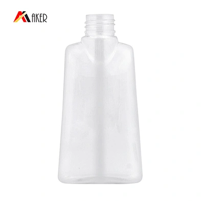 Empty PET plastic bottle for mouthwash packaging with screw cap