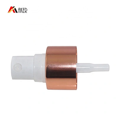 Wholesale factory 24/410 fine rose gold aluminum covered mist sprayer pump with whole cover