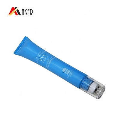 Wholesale blue 20g Metal roller ball applicator control eye essence cream cosmetic tubes packaging with screw cap