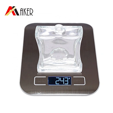 Luxury empty 100ml special shape clear crystal perfume glass bottle with gold aluminum sprayer acrylic cap