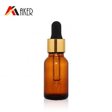 Wholesale/Custom factory 15ml semi-transparent amber glass essential oil bottle cosmetic glass essence bottle serum bottle