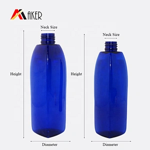 Unique shape cobalt blue 150ml 200ml pet plastic shampoo lotion pump packaging bottle
