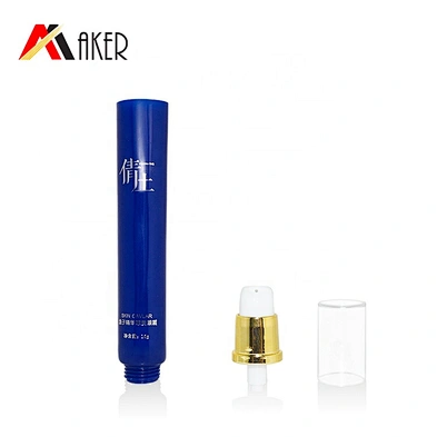 Wholesale 20ml round luxury soft cosmetic plastic tube packaging for eye cream with cream pump