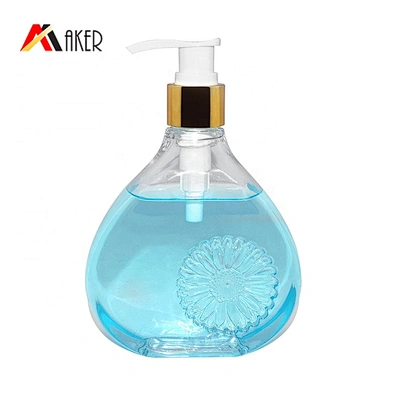 Trendy Ball Shape PETG 300ml Plastic Hand Wash Empty Bottle Packaging With Aluminium Golden Pump