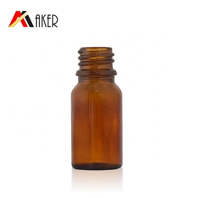 Wholesale round 10 ml amber essential oil glass serum dropper bottle