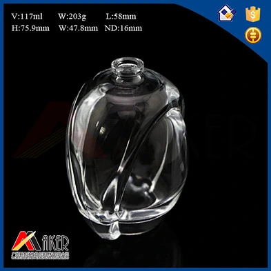 China factory crystal white material 100ml clear glass perfume bottle