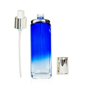 factory wholesale  empty gradient 120ml cosmetic personal care packaging skin care glass serum lotion bottle
