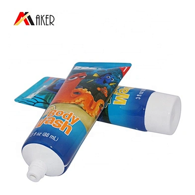 Colorful printing empty LDPE 100ml cosmetic plastic tube packaging with screw cap for skin care