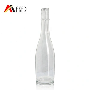 Factory supply new design empty clear glass wine bottle 500ml with aluminum cap