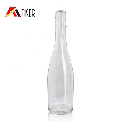 Factory supply new design empty clear glass wine bottle 500ml with aluminum cap