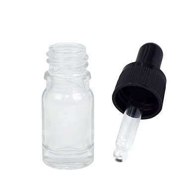 wholesale amber black essential oil glass bottle personal care packaging skincare dropper 5ml clear glass bottle