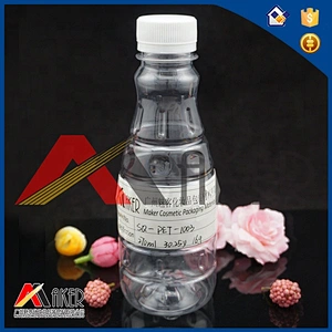 Special designed food grade 250ml pet plastic drinking water bottle with screw cap