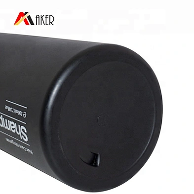 Hot selling 500 ml black PET straight round empty plastic shampoo bottle with lotion pump