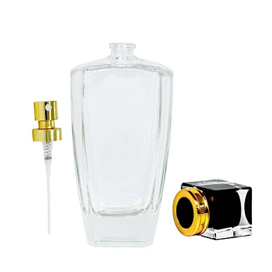 Custom 100ml Empty Clear Portable Mist Spray Luxury Perfume Oil Bottle with Cap