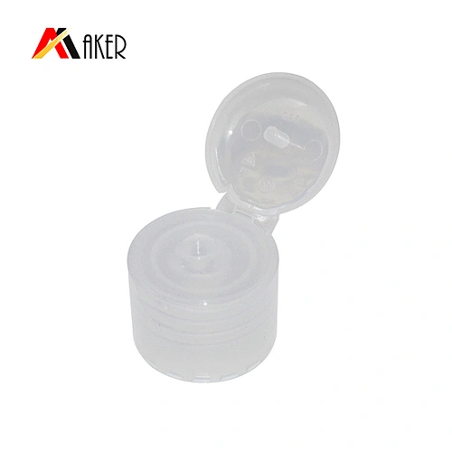 Hot selling semi-transparent 22mm plastic bottle screw cap round PP flip top cap wholesale