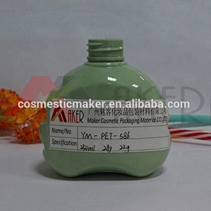 Wholesale special shape green PET 250ml Shampoo Plastic Bottle with lotion pump