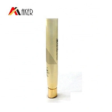 Custom 20ml oval LDPE cosmetic LDPE plastic eye crean tube packaging with gold electroplating screw cap