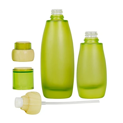 luxury 30ml 100ml 120ml personal care skin care lotion wood cosmetic packaging cream glass bottle