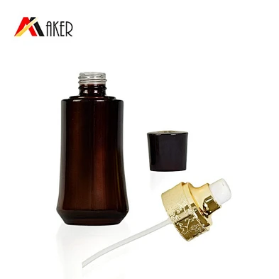 30ml black gradient gold bottle packaging personal skincare cream lotion pump cosmetic glass bottle