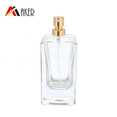 China wholesale 50ml clear square crystal glass perfume empty perfume glass spray bottle