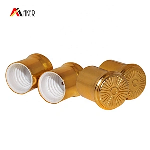 Wholesale factory clear 10ml octagonal essential oil glass bottle with gold aluminum covered screw cap