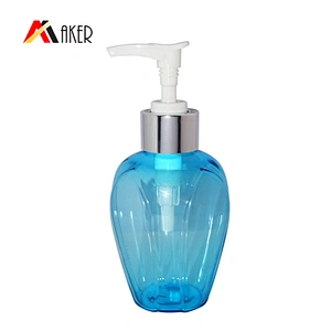 Latest design blue 200ml PET cosmetic pump spray plastic bottle