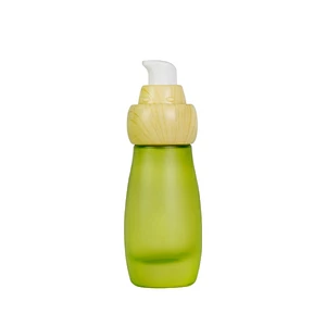 factoty custom luxury personal care bottle skin care packaging frost glass lotion cream glass wood bottle