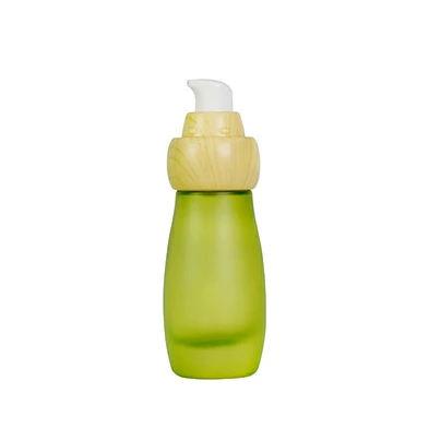 factoty custom luxury personal care bottle skin care packaging frost glass lotion cream glass wood bottle