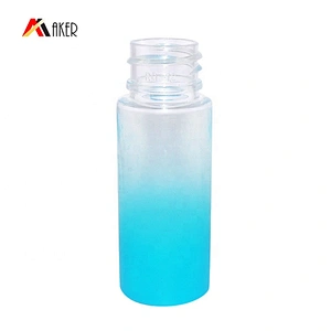 Personal care custom gradient blue 20ml cylinder PET plastic lotion bottle for beauty cosmetic skin care