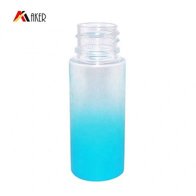 Personal care custom gradient blue 20ml cylinder PET plastic lotion bottle for beauty cosmetic skin care
