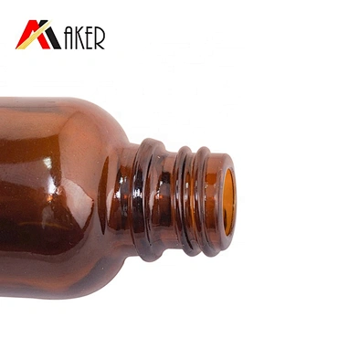 Factory price 30ml 1oz round semi-transparent amber glass serum essential oil dropper bottle