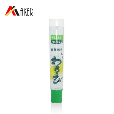 Food grade packaging 30ml soft plastic tube for wasabi with screw cap