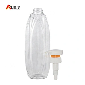 Newest design wholesale price 740ml empty clear PET plastic lotion bottle with pump