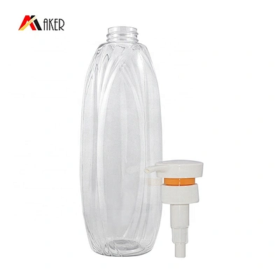 Newest design wholesale price 740ml empty clear PET plastic lotion bottle with pump